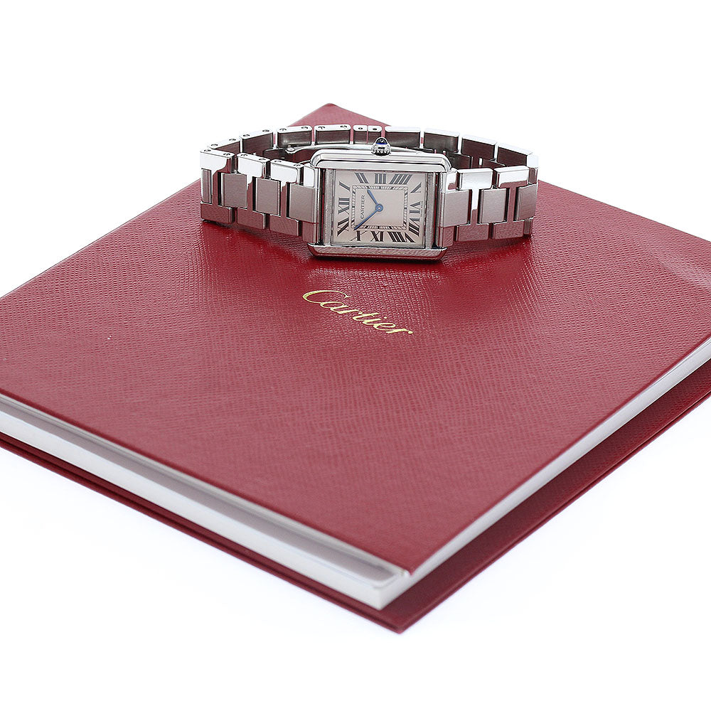 CARTIER Tank solo SM W5200013 Silver Dial Quartz Ladies Watch_934132