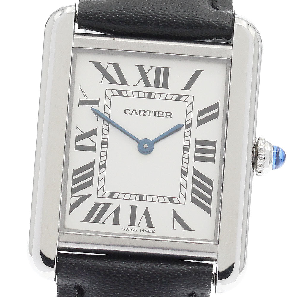 CARTIER Tank solo SM W1018255 Silver Dial Quartz Ladies Watch_934137