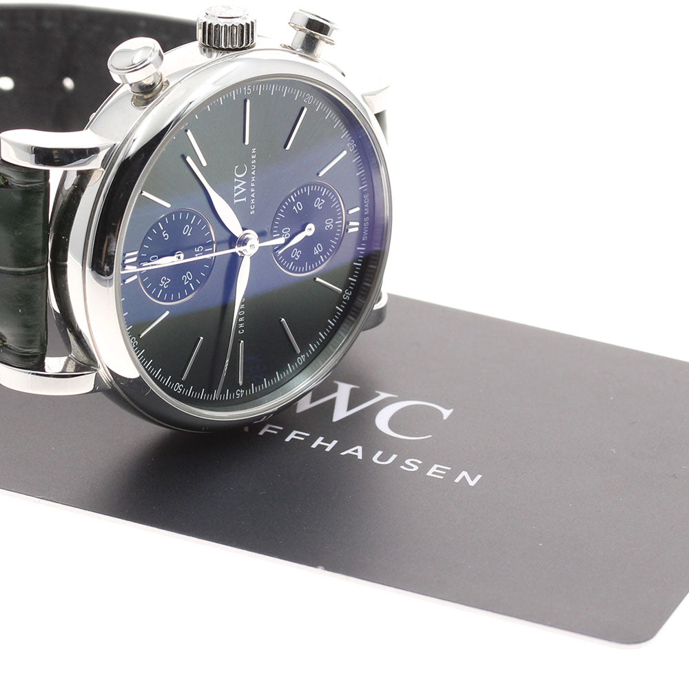 IWC SCHAFFHAUSEN Portofino IW391405 Chronograph green Dial Automatic Men's Watch_934155