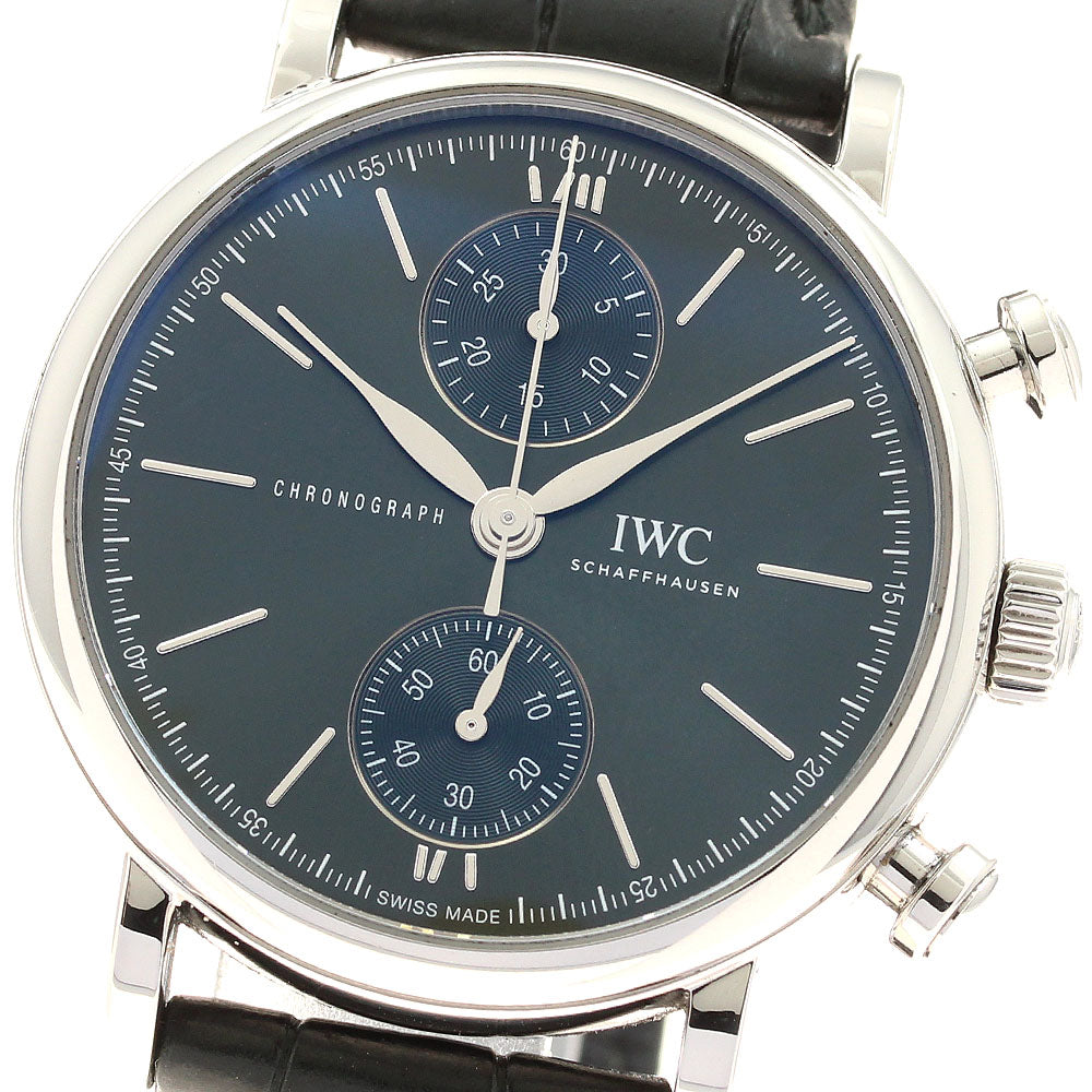 IWC SCHAFFHAUSEN Portofino IW391405 Chronograph green Dial Automatic Men's Watch_934165