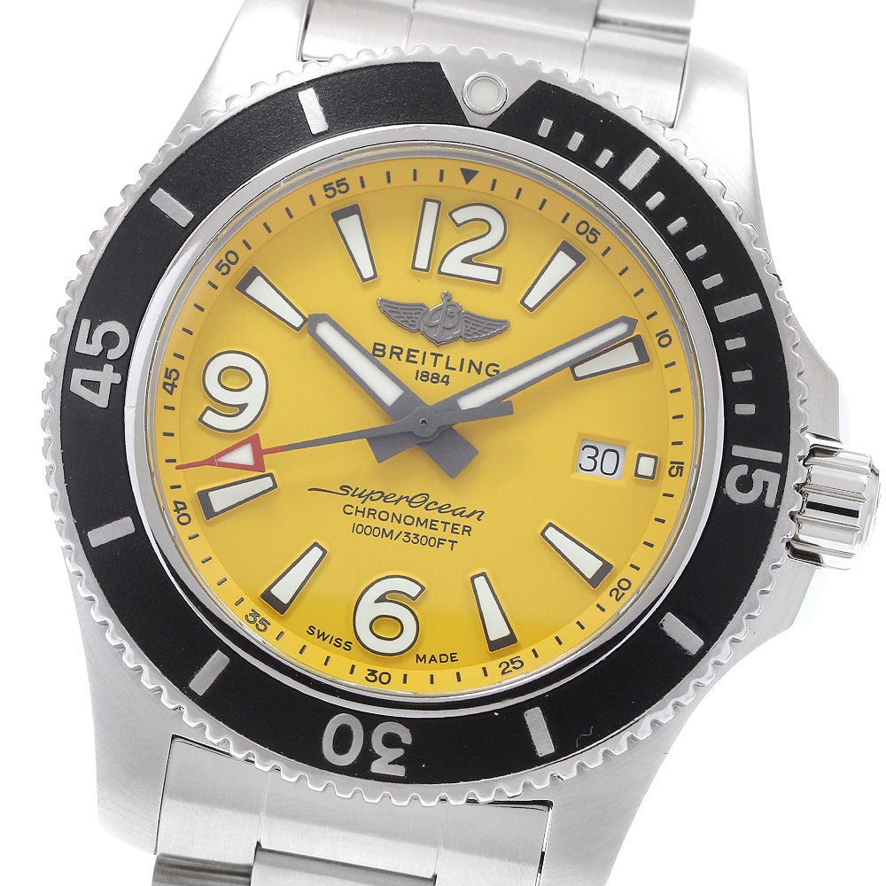 BREITLING Super Ocean A17367 Date yellow Dial Automatic Men's Watch_934168