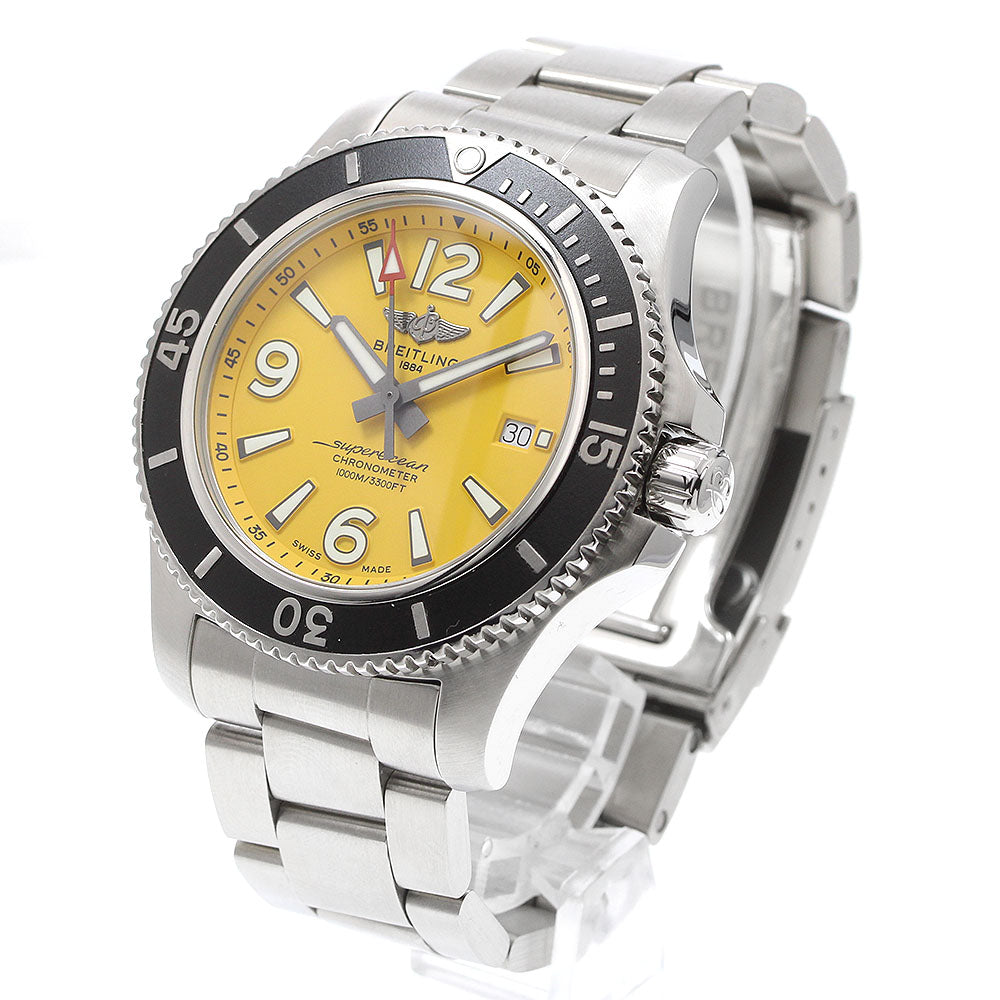BREITLING Super Ocean A17367 Date yellow Dial Automatic Men's Watch_934168