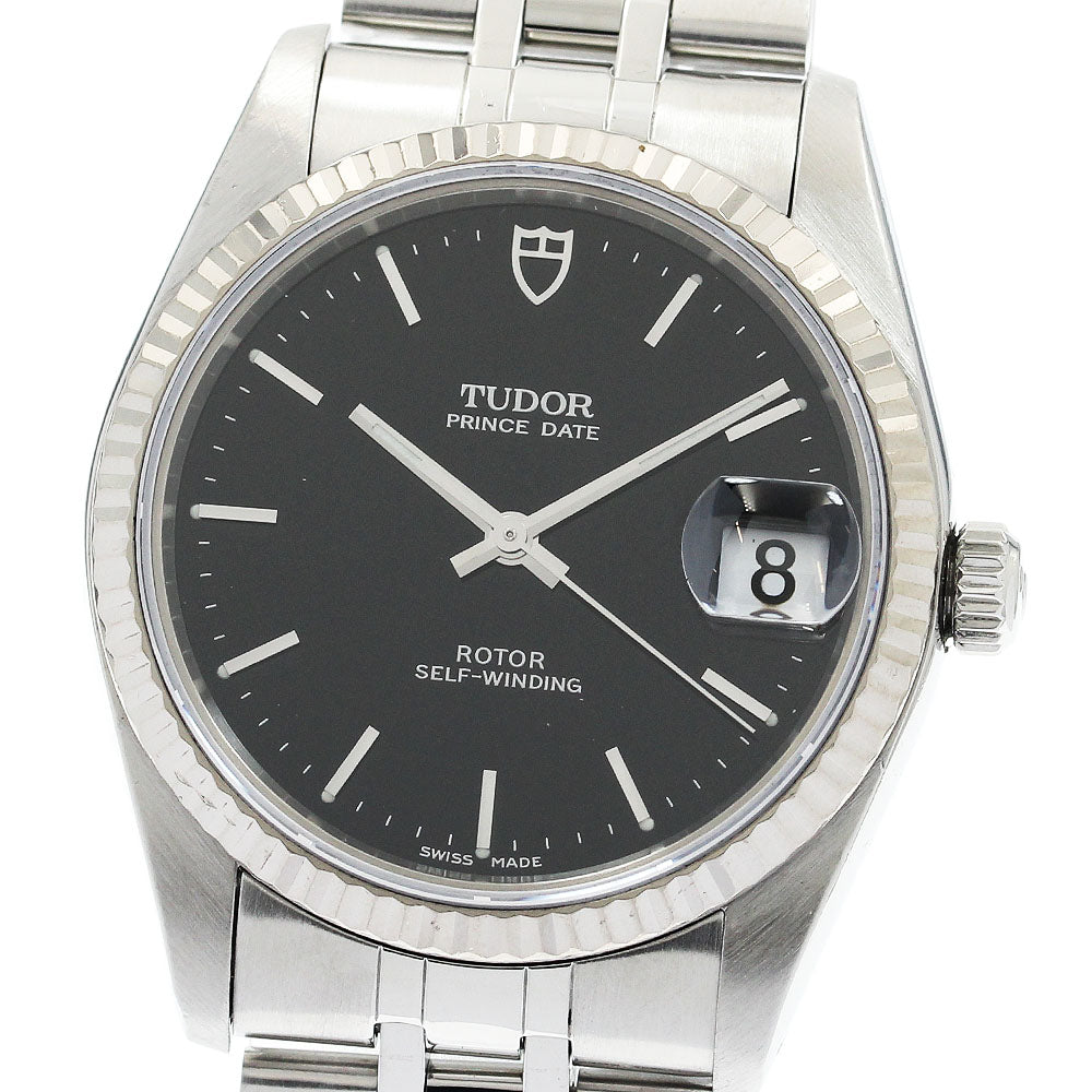 TUDOR Prince Date 74034 WG bezel black Dial Automatic Men's Watch_934173
