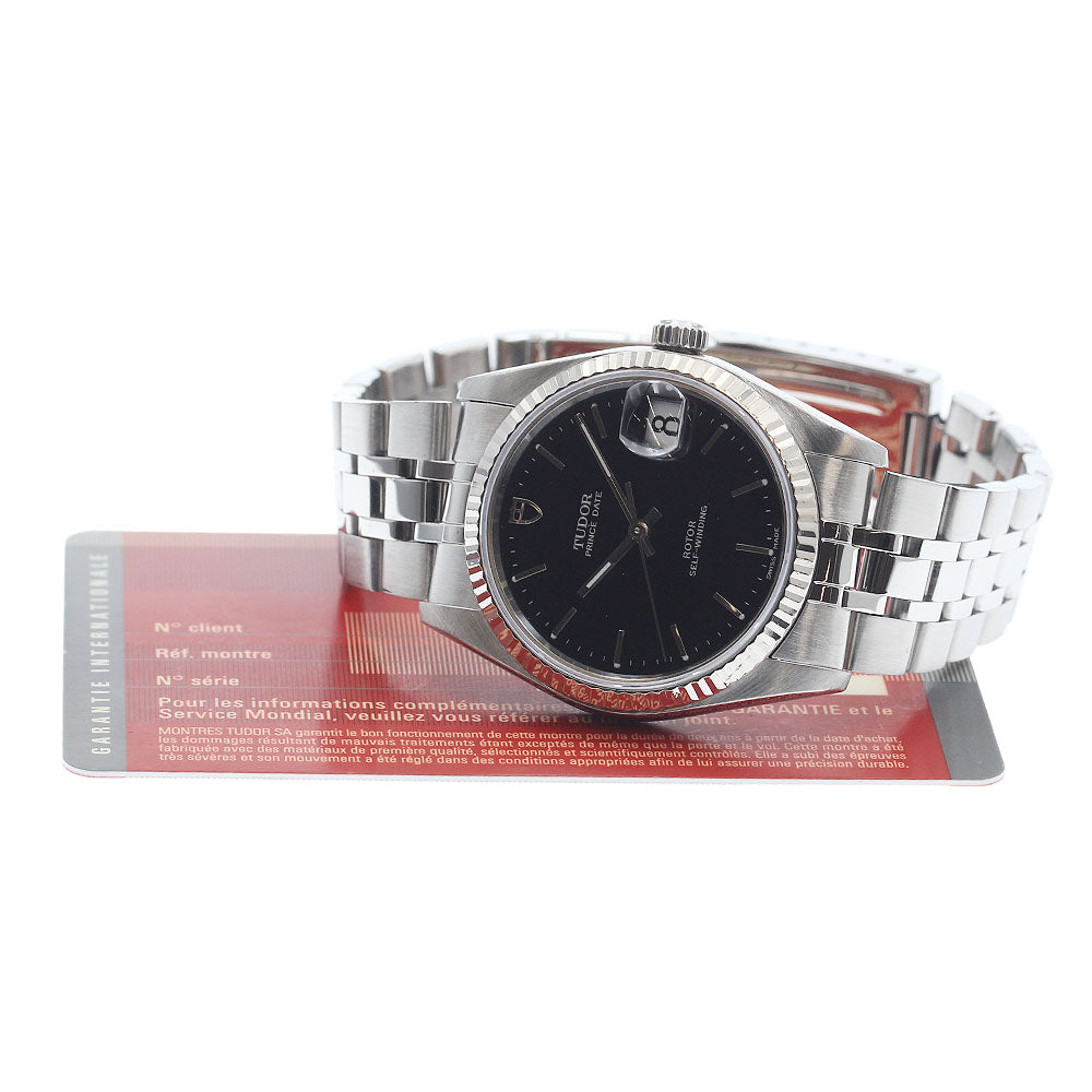 TUDOR Prince Date 74034 WG bezel black Dial Automatic Men's Watch_934173