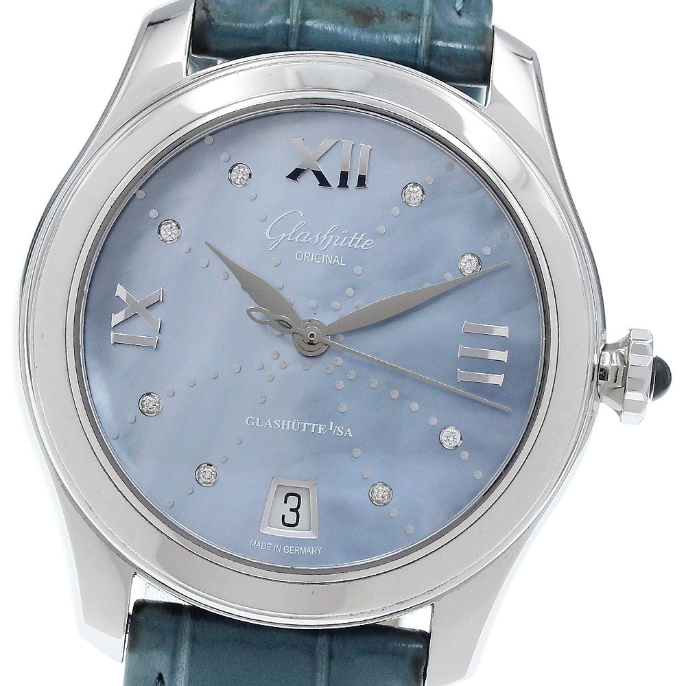 GLASHUTTE ORIGINAL Lady Serenade 1-39-22-11-02-44 Date 8P diamond Blue shell Dial Automatic Ladies Watch_934179