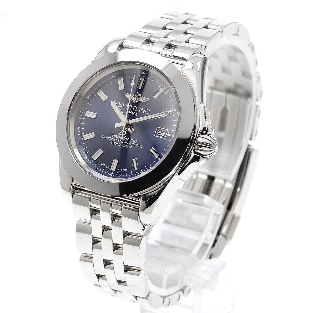 BREITLING Galactic W71330 Date Navy Dial Quartz Ladies Watch_934197