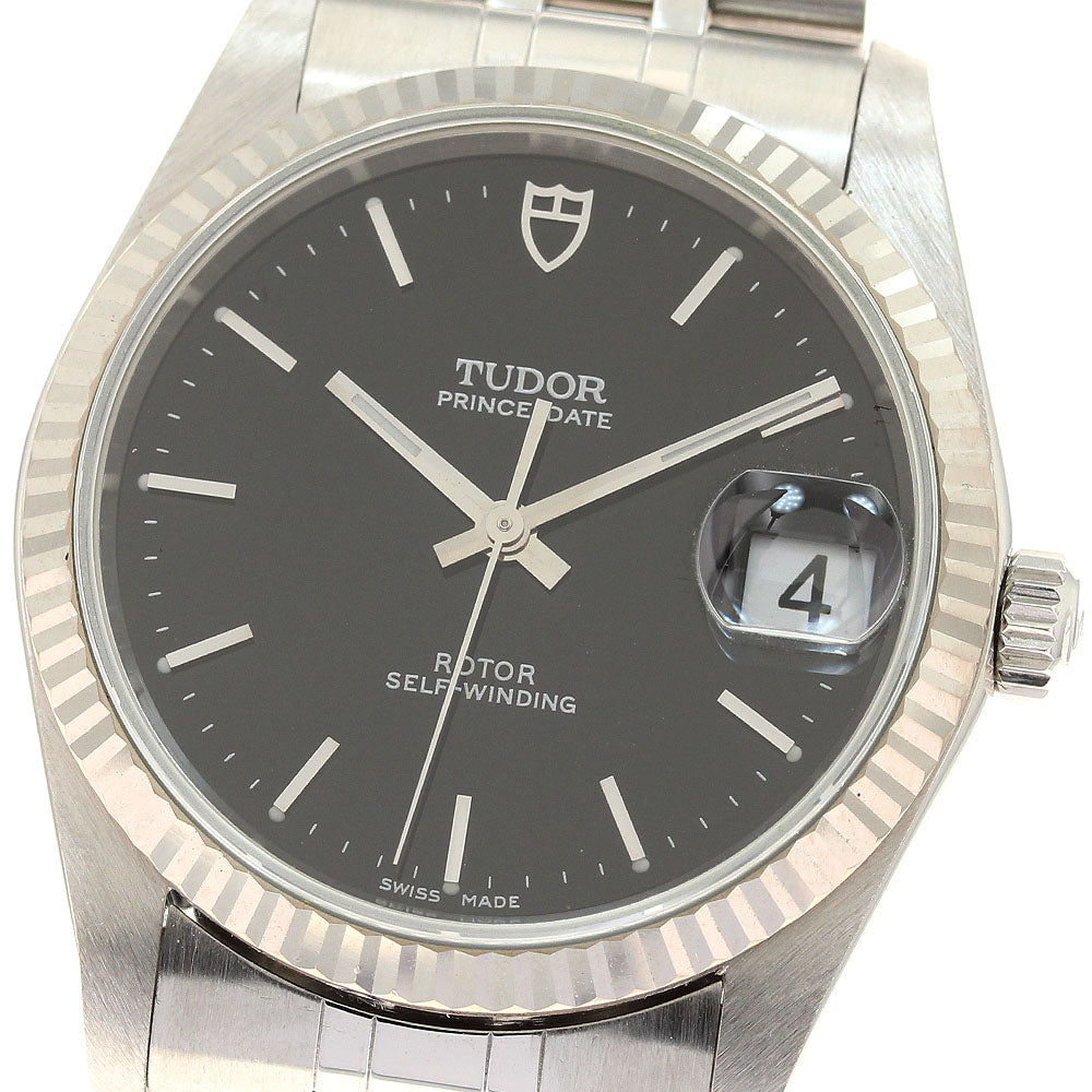 TUDOR Prince Date 74034 WG bezel black Dial Automatic Men's Watch_934231