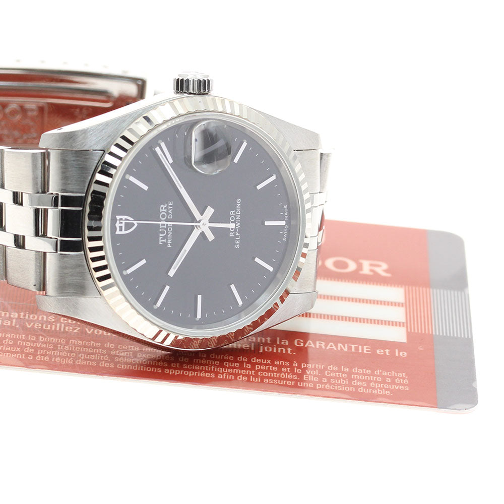 TUDOR Prince Date 74034 WG bezel black Dial Automatic Men's Watch_934231