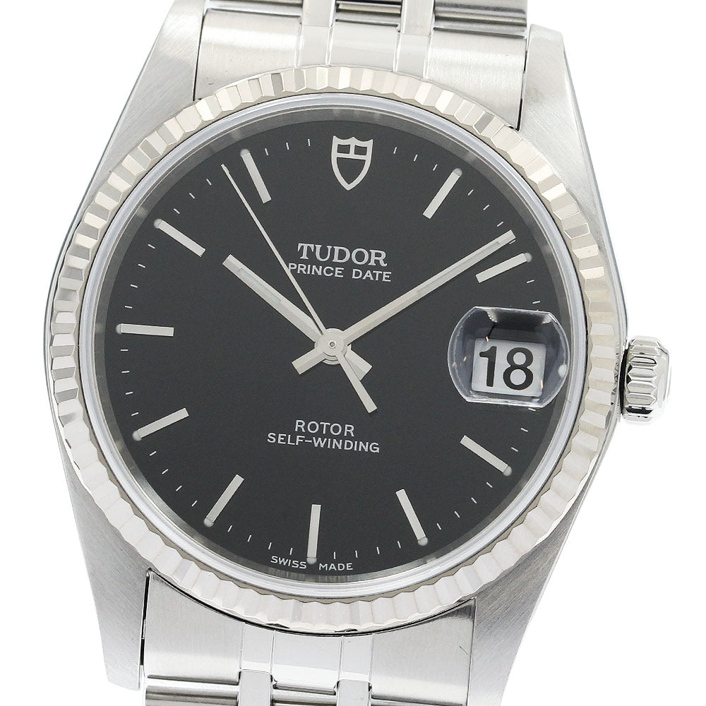 TUDOR Prince Date 74034 WG bezel black Dial Automatic Men's Watch_934238