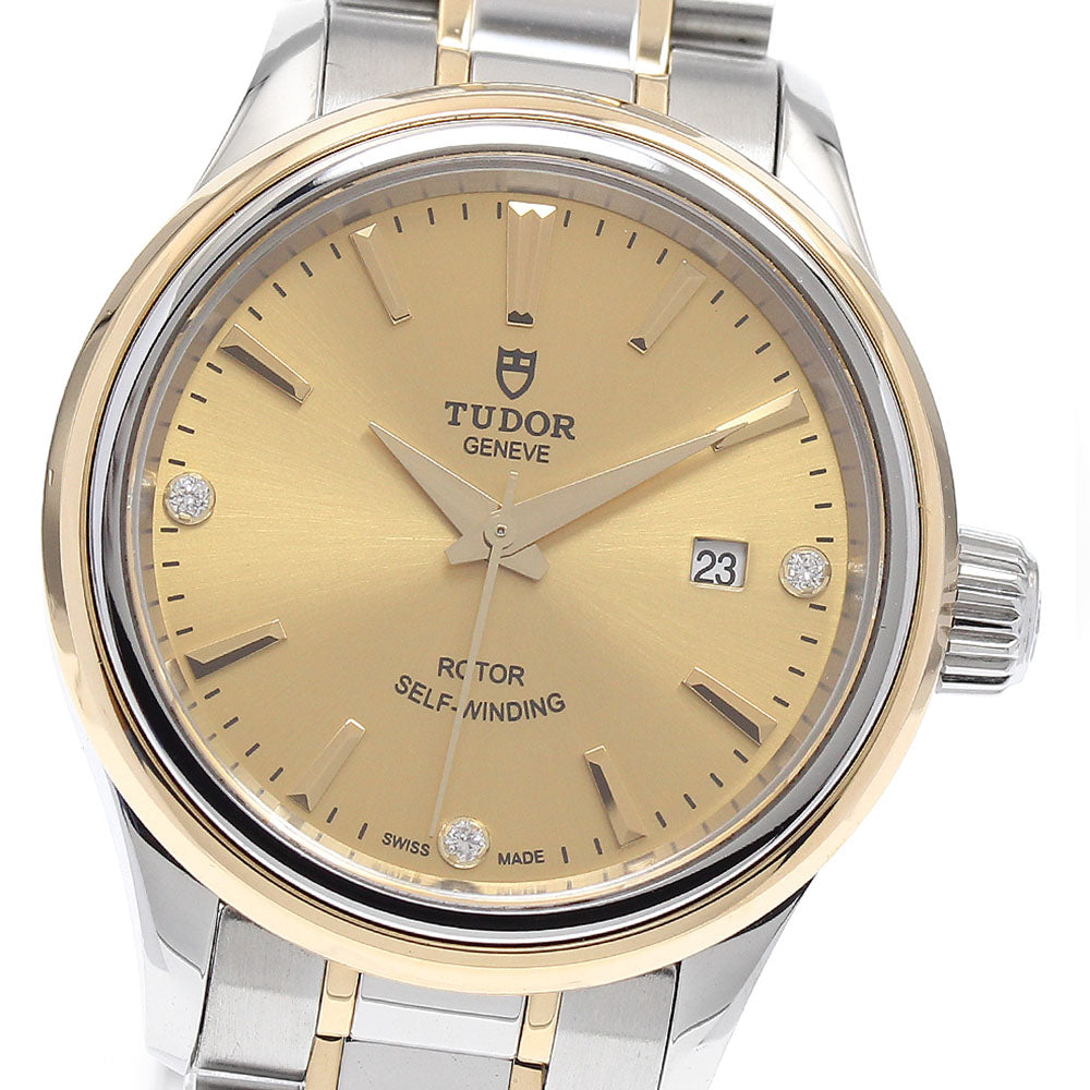 TUDOR style 12103 3P diamond YG 2 tone gold Dial Automatic Ladies Watch_934239