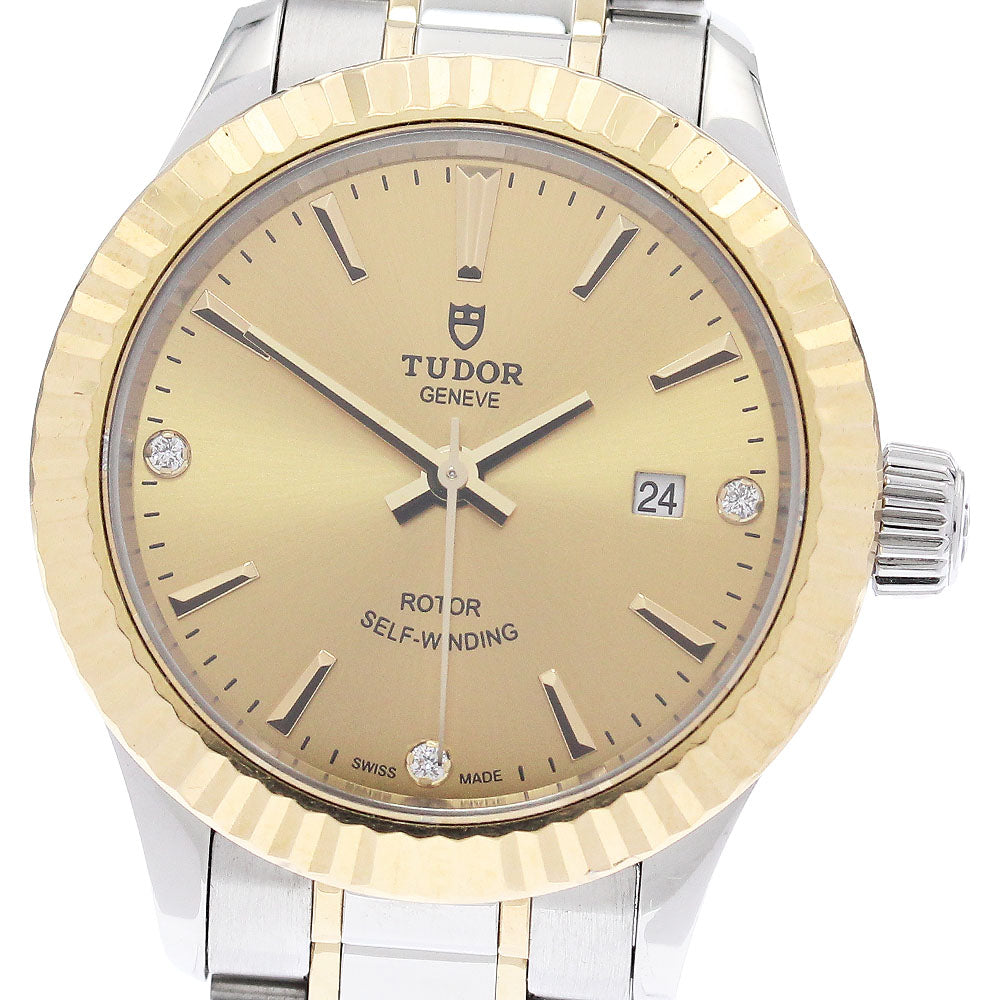 TUDOR style 12113 Date 3P diamond gold Dial Automatic Ladies Watch_934240