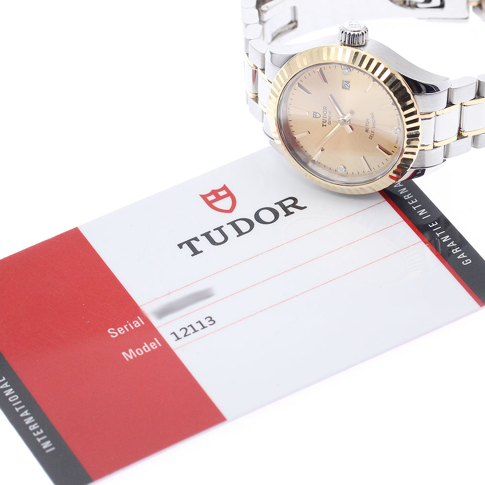 TUDOR style 12113 Date 3P diamond gold Dial Automatic Ladies Watch_934240