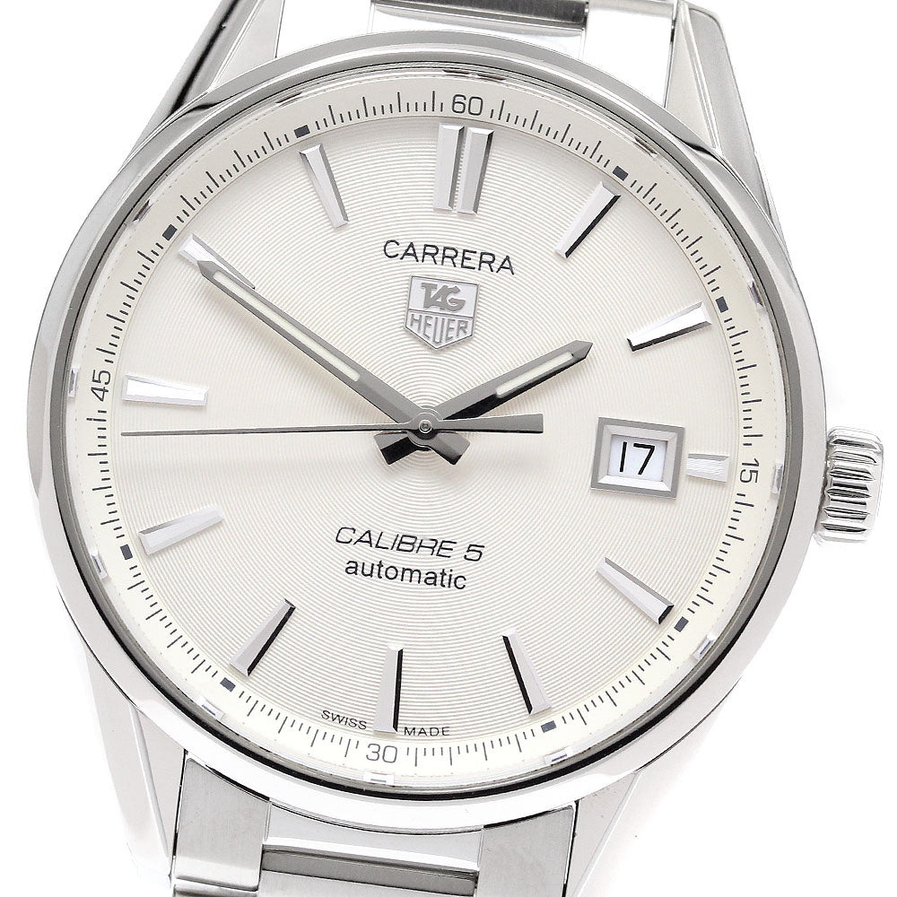 TAG HEUER Carrera Caliber 5 WAR211B-4 Date Silver Dial Automatic Men's_934252