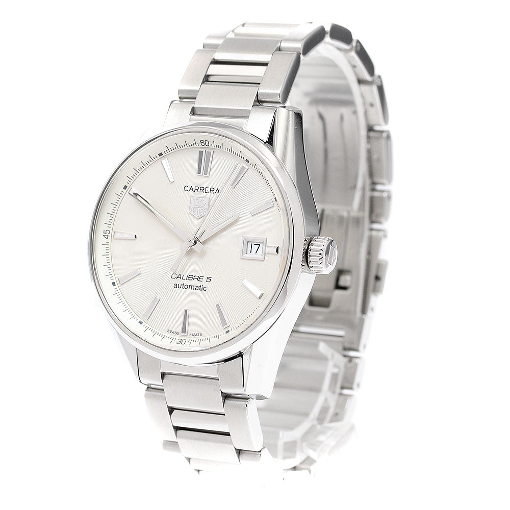 TAG HEUER Carrera Caliber 5 WAR211B-4 Date Silver Dial Automatic Men's_934252
