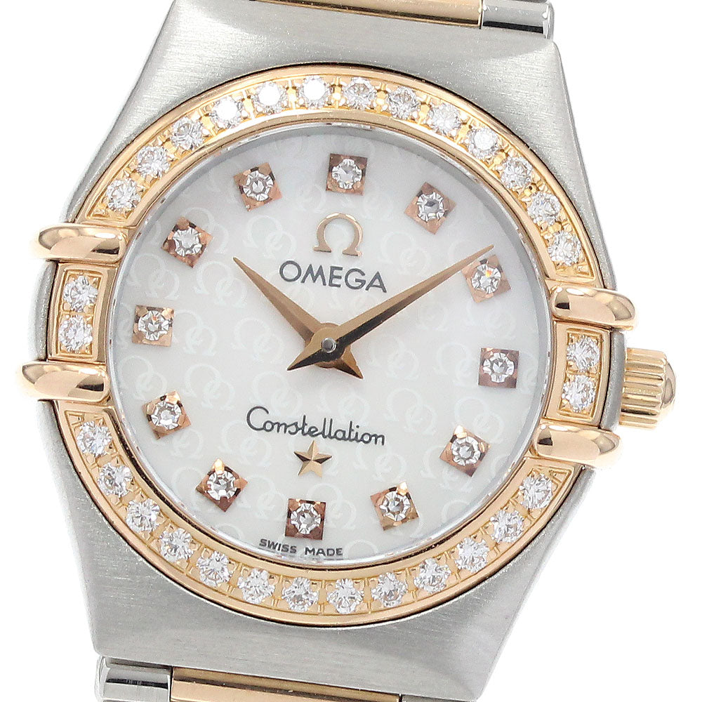 OMEGA Constellation 1360.75 Diamond Bezel 12P Diamond White shell Dial Quartz Ladies Watch_934256