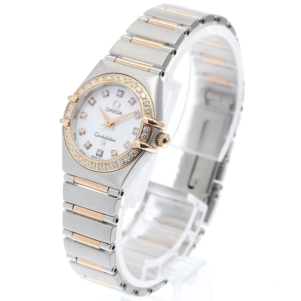 OMEGA Constellation 1360.75 Diamond Bezel 12P Diamond White shell Dial Quartz Ladies Watch_934256