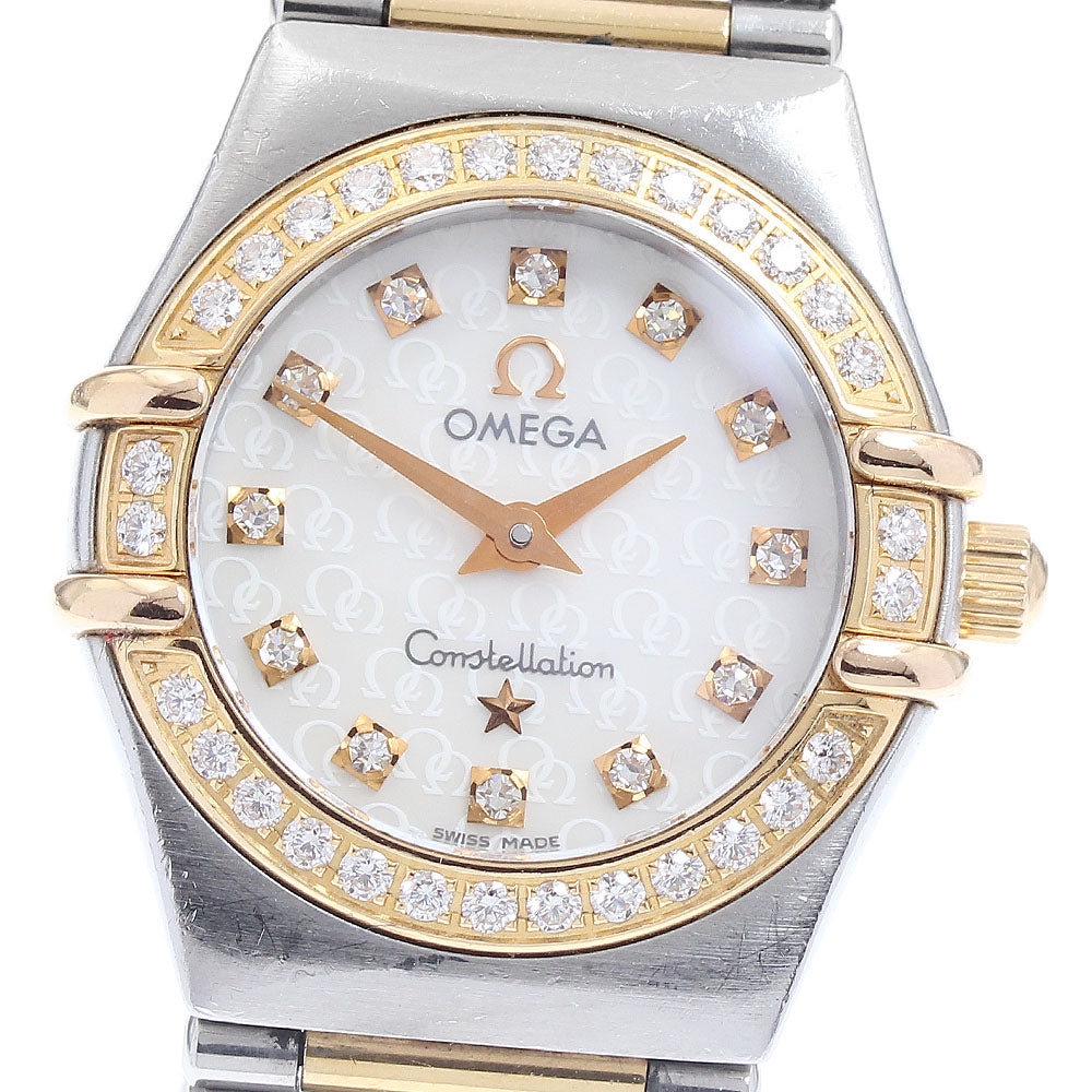 OMEGA Constellation 1360.75 Diamond Bezel 12P Diamond White shell Dial Quartz Ladies Watch_934259