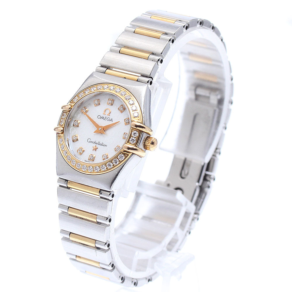 OMEGA Constellation 1360.75 Diamond Bezel 12P Diamond White shell Dial Quartz Ladies Watch_934259