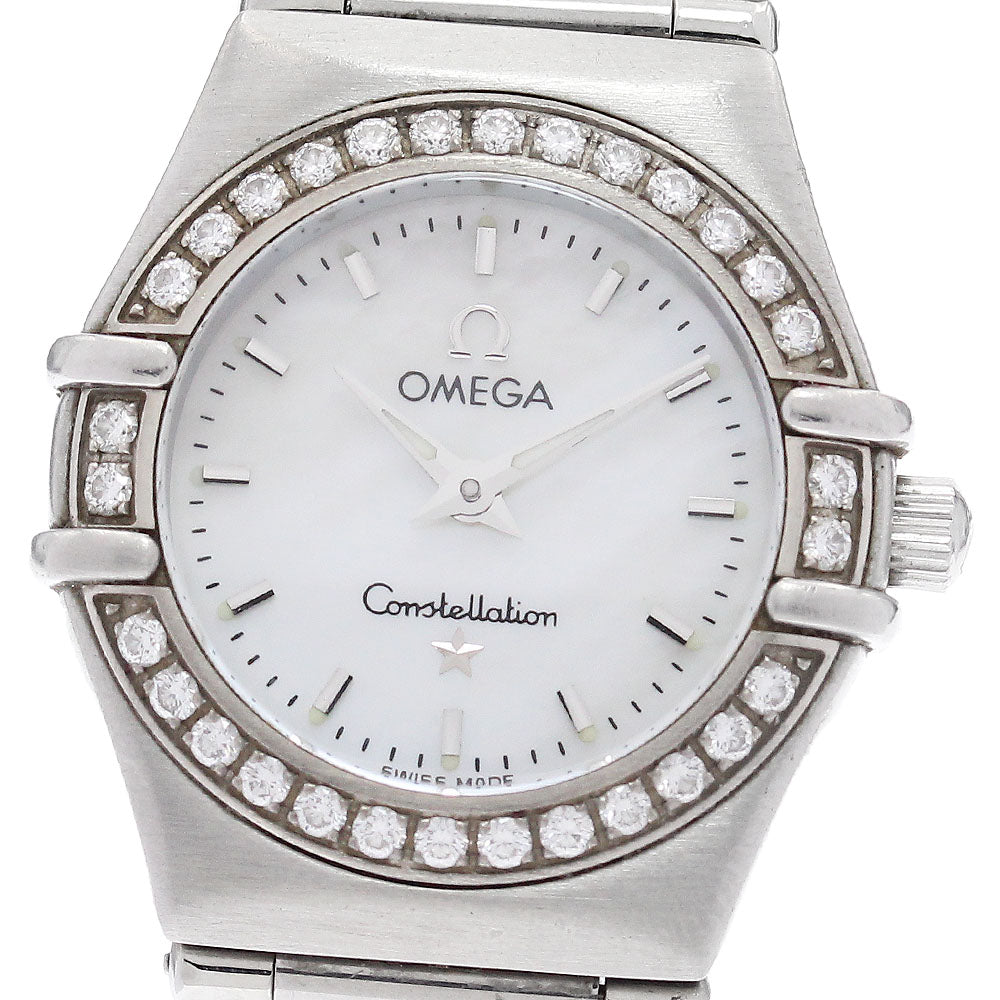 OMEGA Constellation 1466.71 Diamond Bezel White shell Dial Quartz Ladies Watch_934275