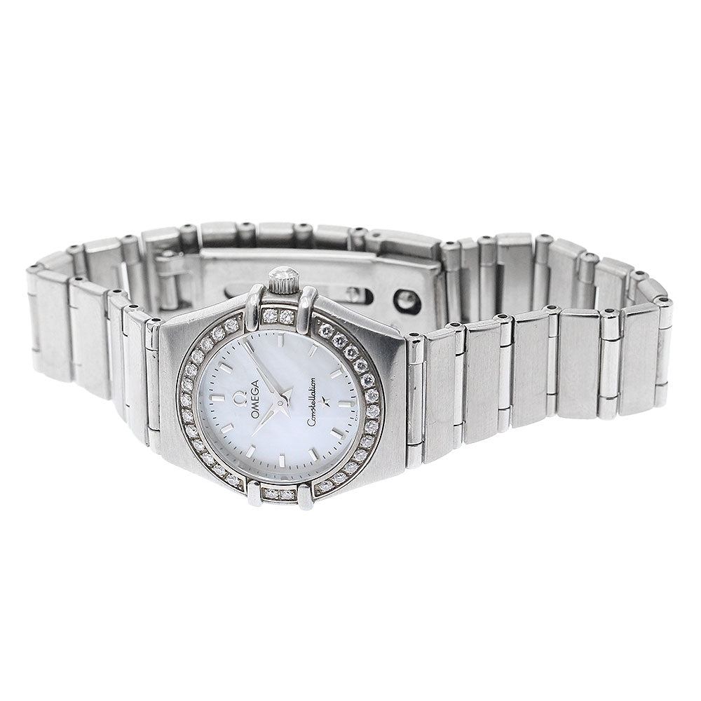 OMEGA Constellation 1466.71 Diamond Bezel White shell Dial Quartz Ladies Watch_934275