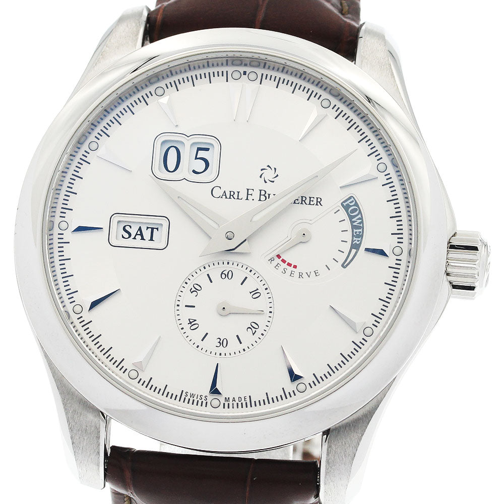 CARL F.BUCHERER Manero 00.10912.08.13.01 Day-Date Power Reserve Silver Dial Automatic Men's Watch_934278