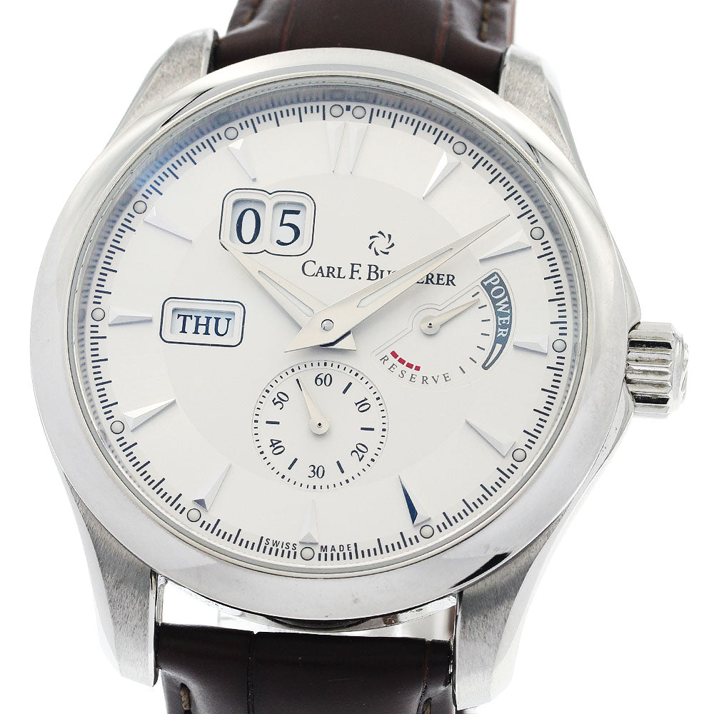 CARL F.BUCHERER Manero 00.10912.08.1310 Day-Date Power Reserve Silver Dial Hand Winding Men's Watch_934280
