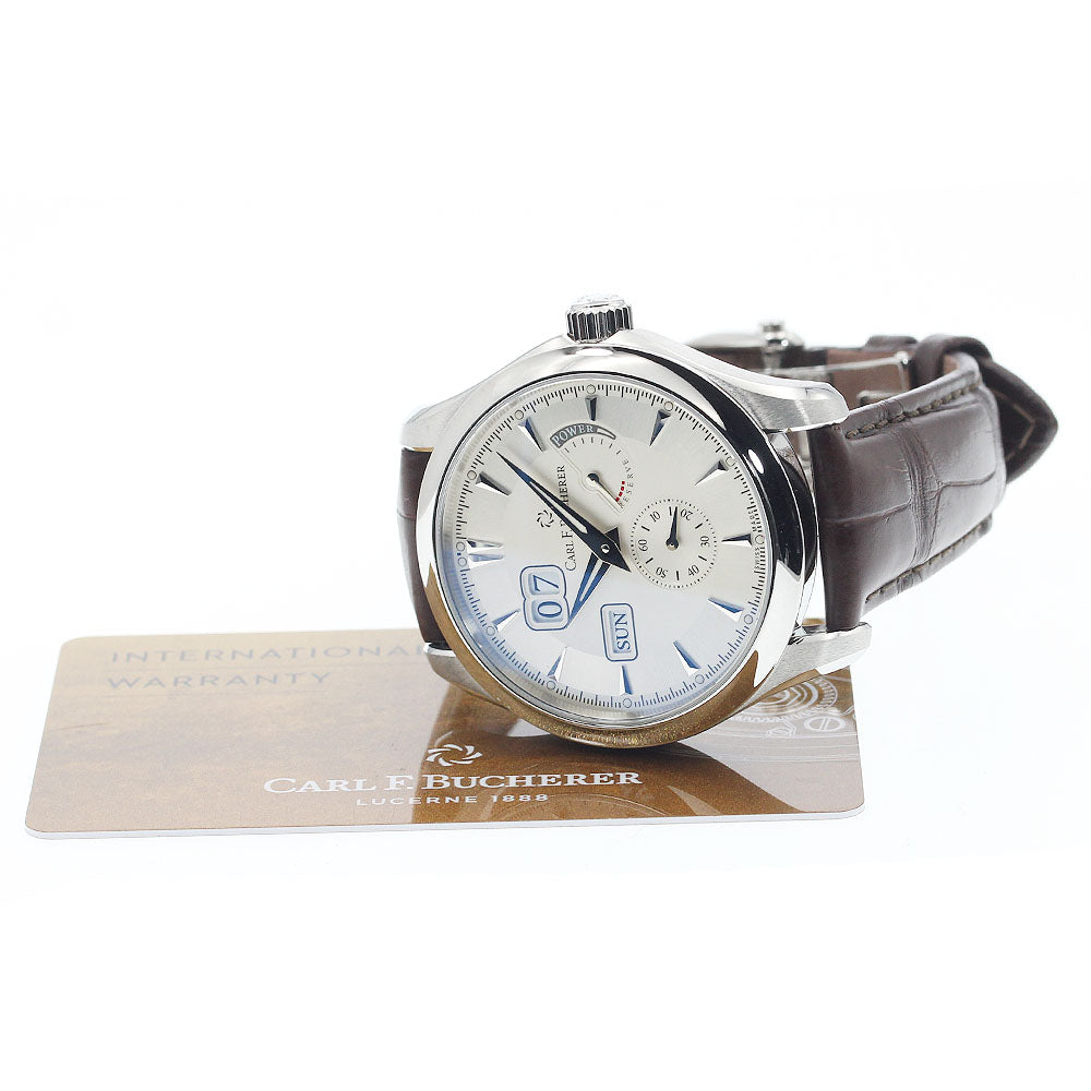 CARL F.BUCHERER Manero 00.10912.08.13.01 Day-Date Power Reserve Silver Dial Automatic Men's Watch_934281