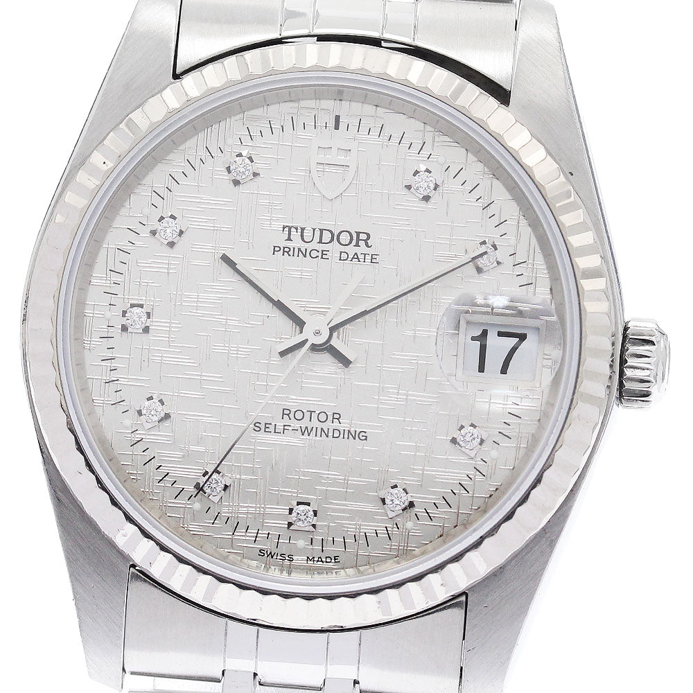TUDOR Prince Date 74034 WG bezel 10P diamond date Automatic Men's Watch_934283