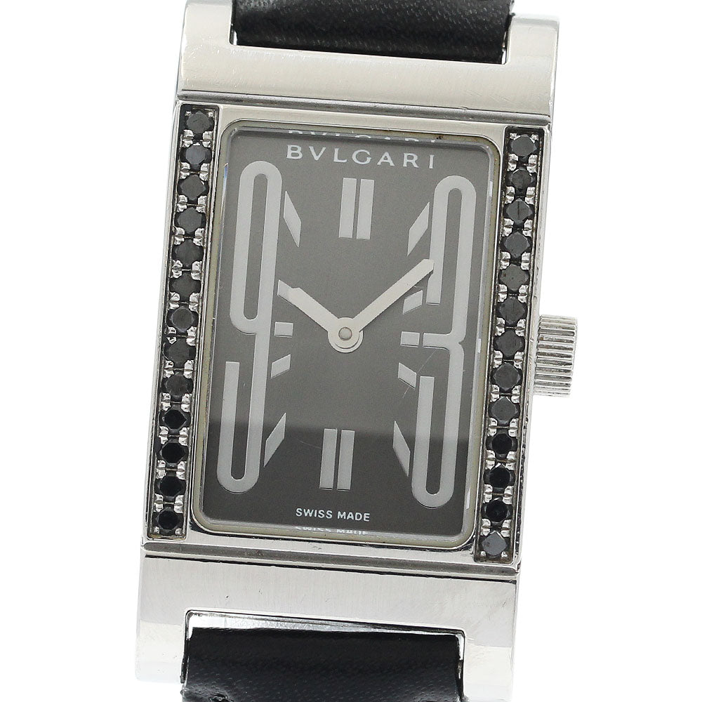 BVLGARI Rettangolo RT39S Black diamond gray Dial Quartz Ladies Watch_934419