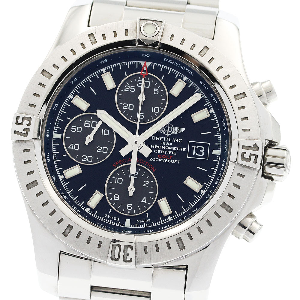 BREITLING Colt A13388 Chronograph Black Grey Dial Automatic Men's Watch_934423