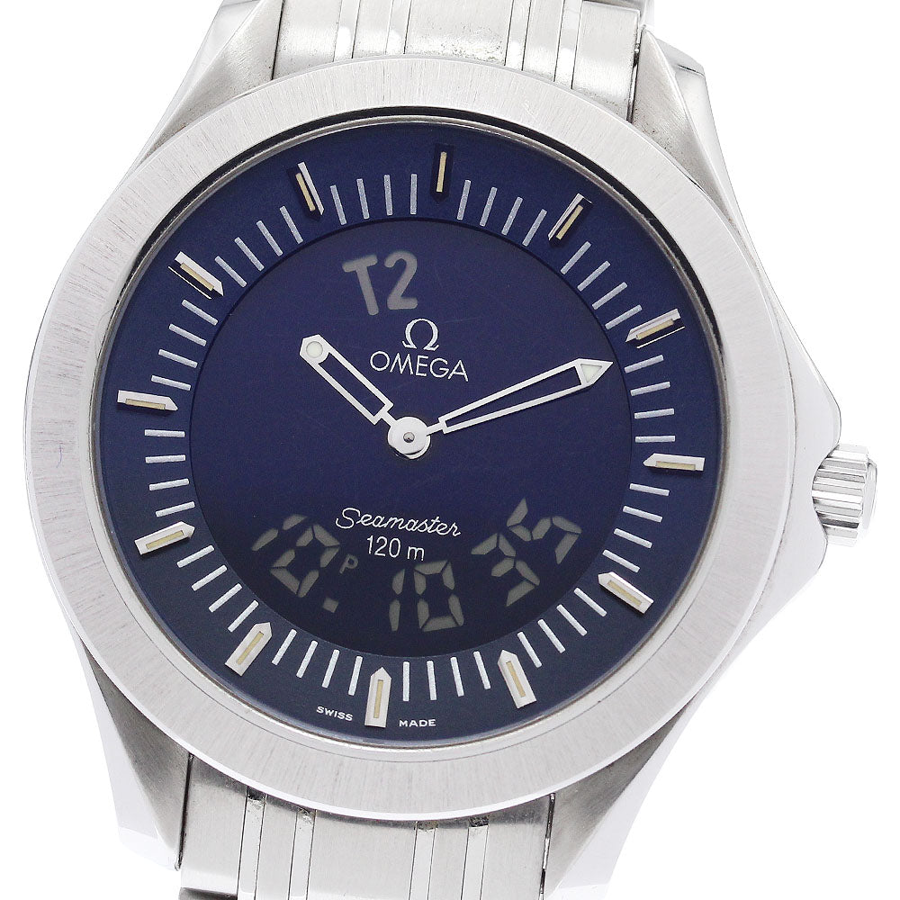 OMEGA Seamaster120 Multi Function 2521.81 Navy Dial Quartz Men's Watch_934470