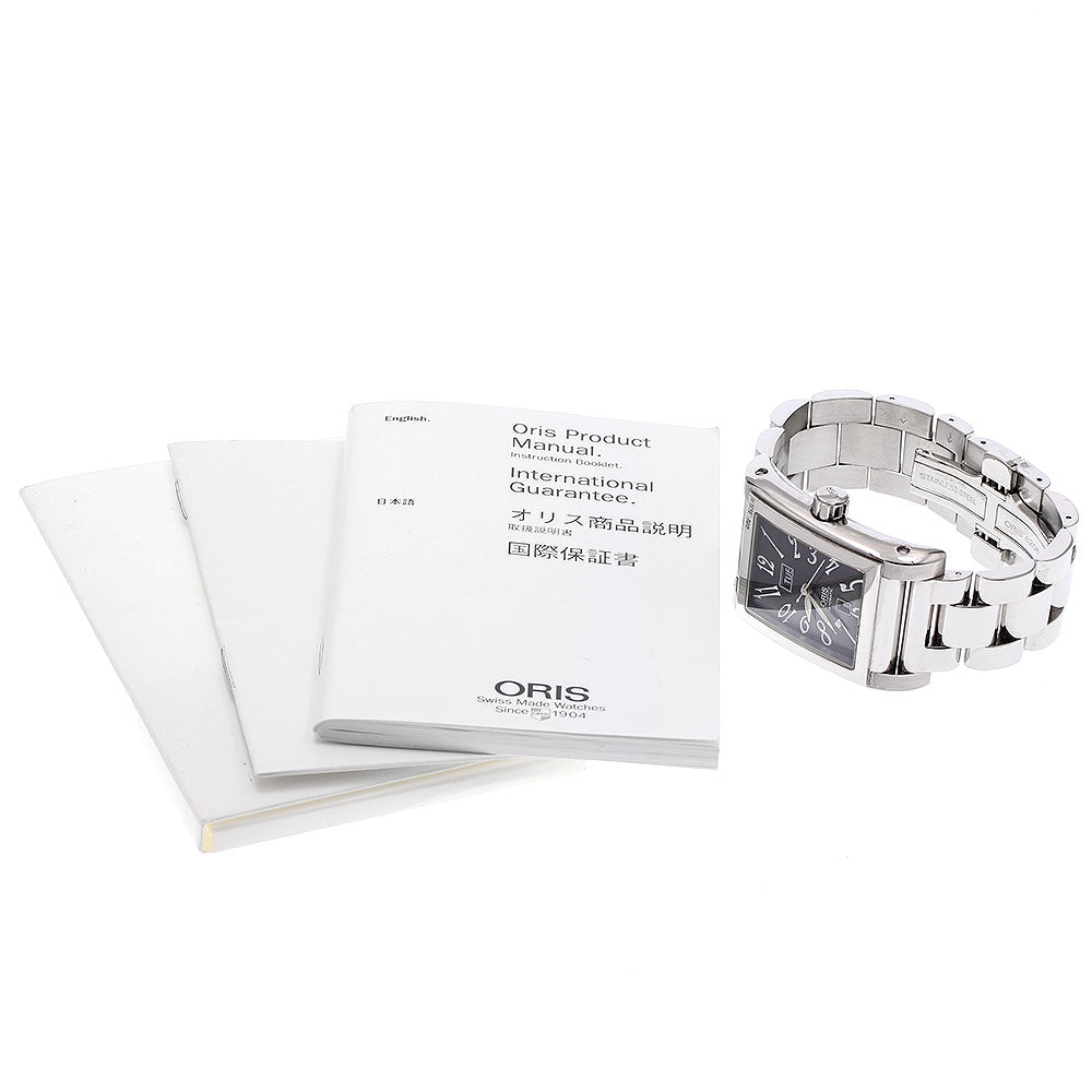 ORIS Rectangle 585-7525-40-02 Day date black Dial Automatic Men's Watch_934484