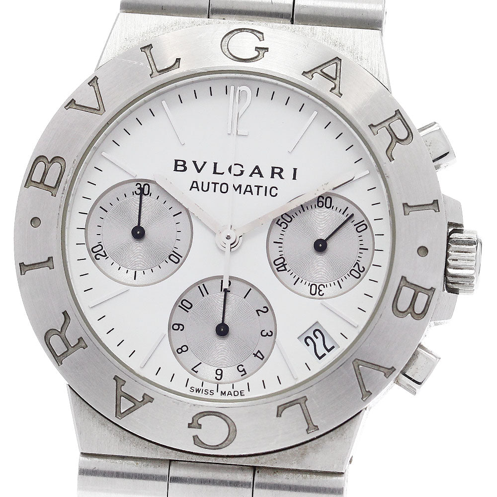 BVLGARI Diagono Sports CH35S Chronograph White / Silver Dial AT Men's_934486