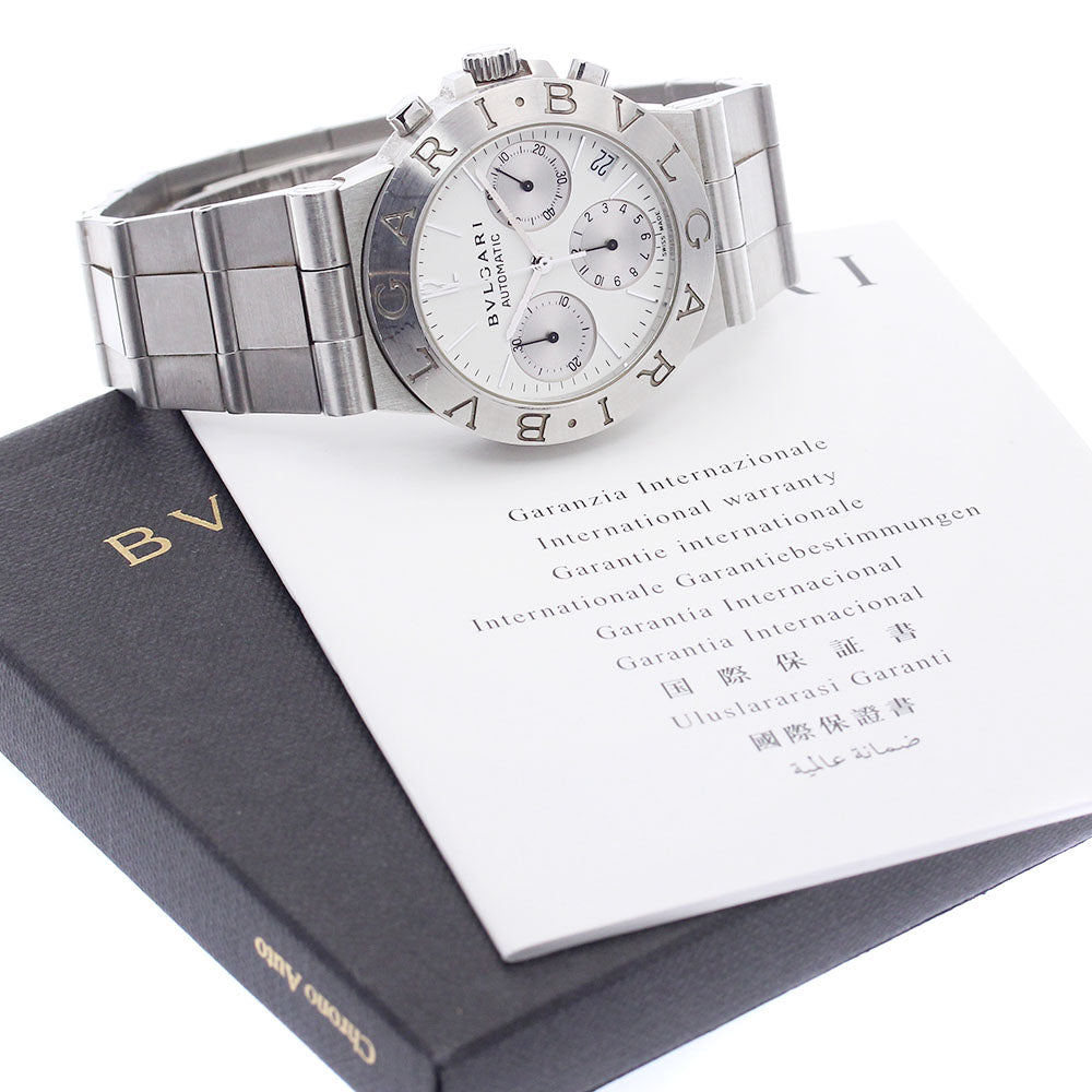 BVLGARI Diagono Sports CH35S Chronograph White / Silver Dial AT Men's_934486