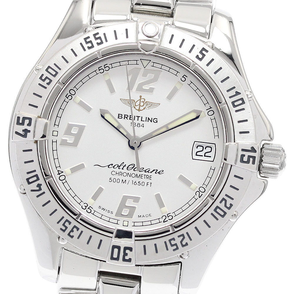 BREITLING Colt Ocean A57350 Date Silver Dial Quartz Ladies Watch_934488
