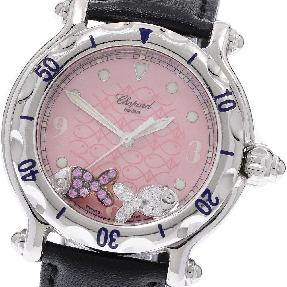 Chopard Happy fish 28/8347/8-403 Date Pink shell Dial Quartz Ladies Watch_934554