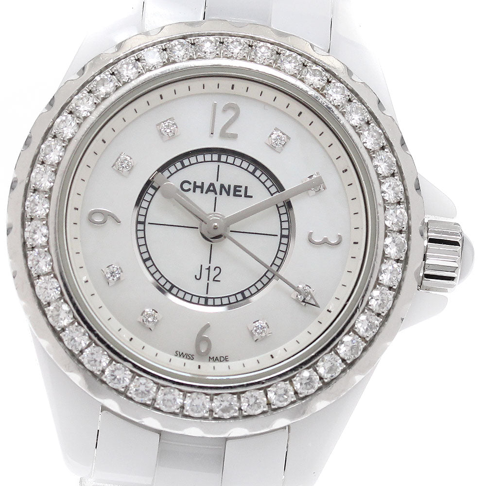CHANEL J12 H2572 Diamond bezel 8P diamond White shell Dial Quartz Ladies Watch_934621