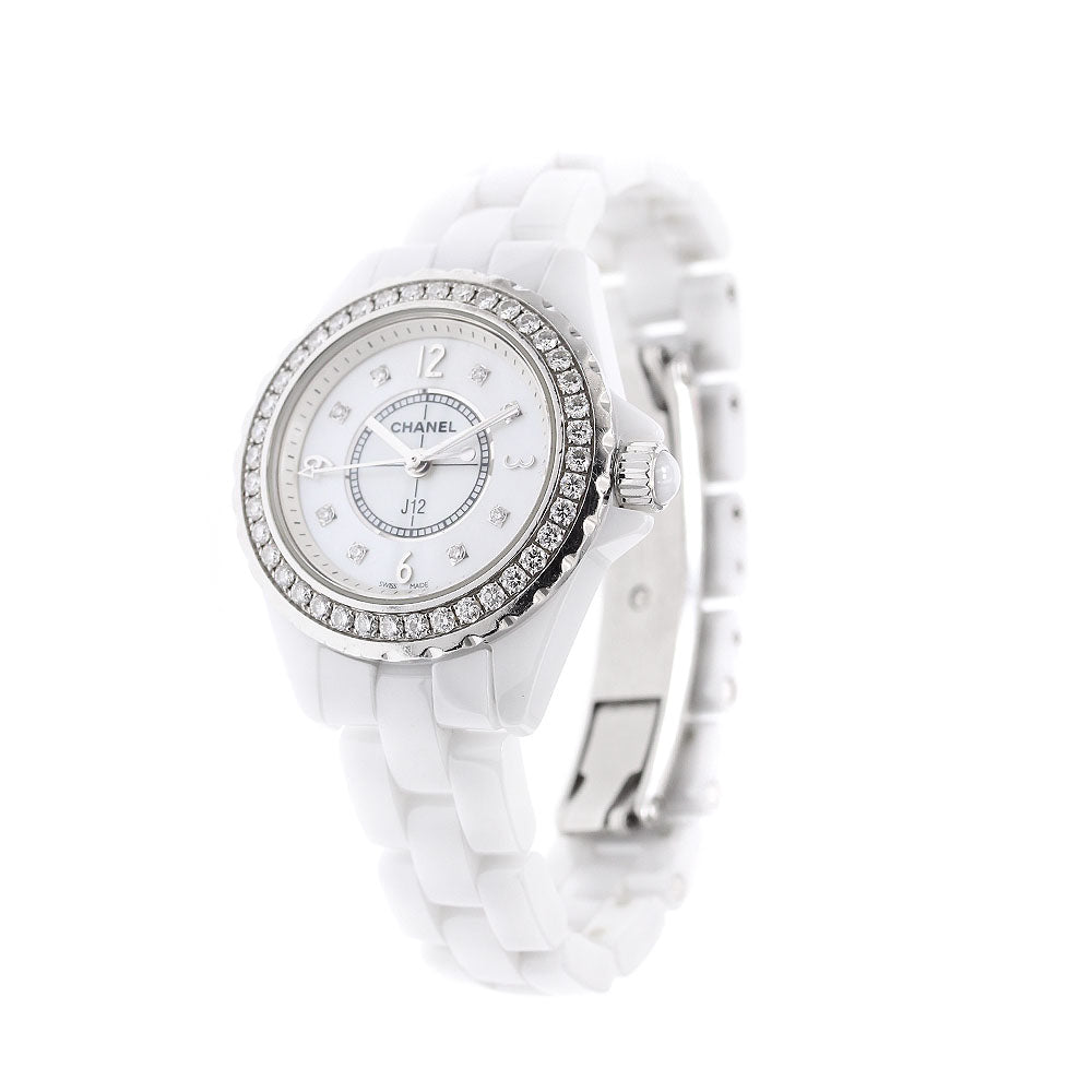 CHANEL J12 H2572 Diamond bezel 8P diamond White shell Dial Quartz Ladies Watch_934621