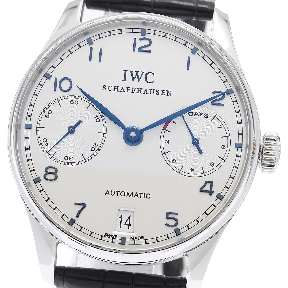 IWC SCHAFFHAUSEN Portugieser 7 Days IW500107 Date Silver Dial Automatic Men's Watch_934652