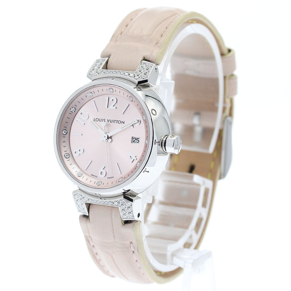 LOUIS VUITTON Tambour Blush Diamon PM Q121Y 12P lug diamond pink Dial Quartz Ladies Watch_934659