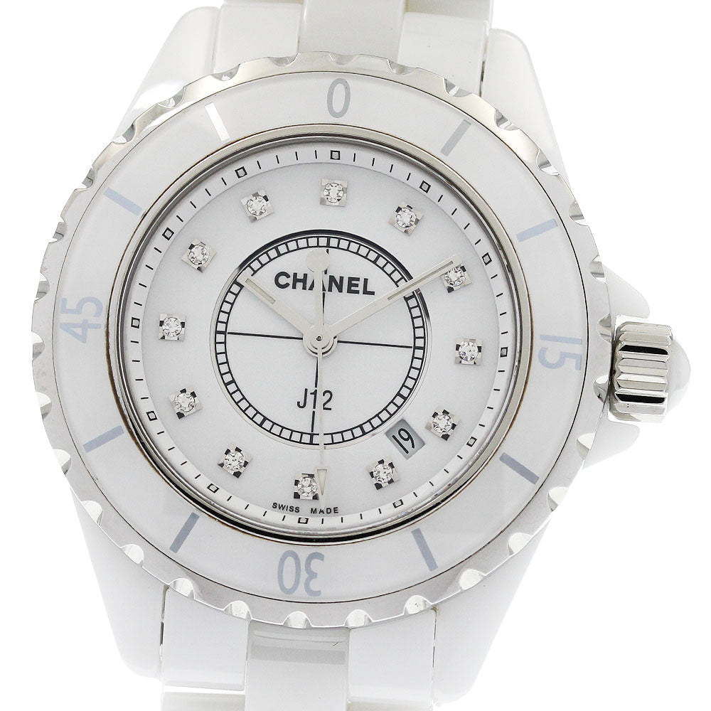 CHANEL J12 H1628 White ceramic 12P diamond white Dial Quartz Ladies Watch_934679