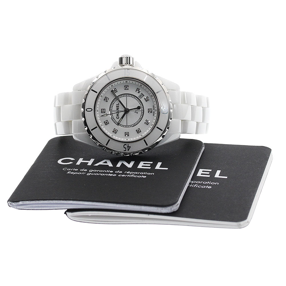 CHANEL J12 H1628 White ceramic 12P diamond white Dial Quartz Ladies Watch_934679