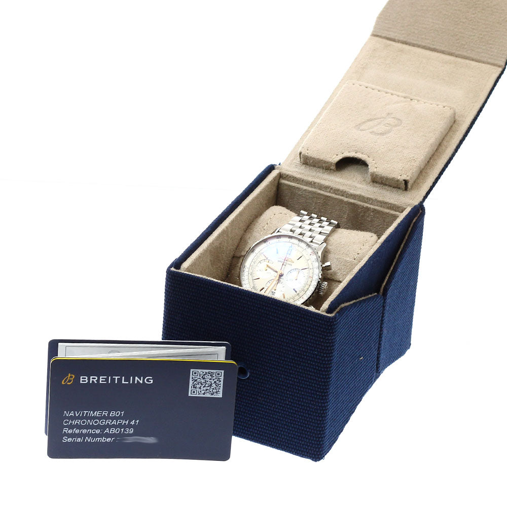 BREITLING Navitimer B01 Chronograph 41 AB0139 Date Silver Dial Automatic Men's Watch_934682