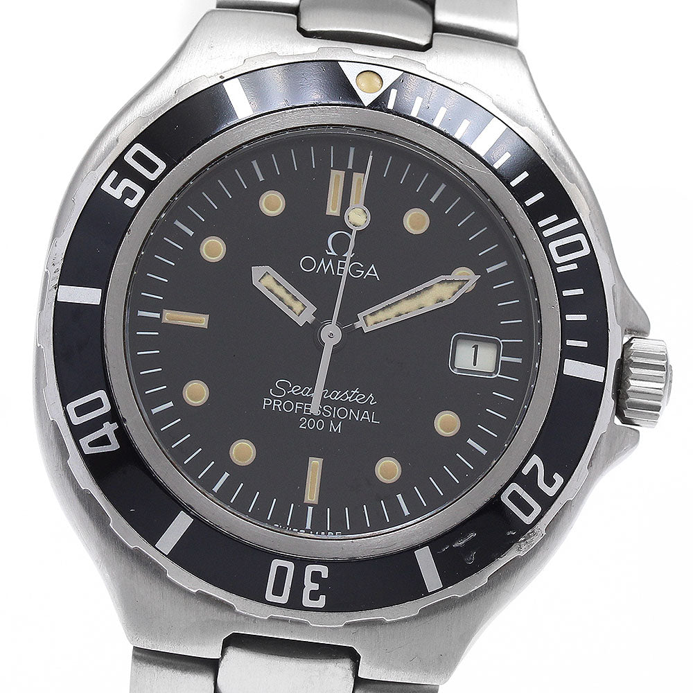 OMEGA Seamaster200m Date black Dial Quartz Men's Watch_934692