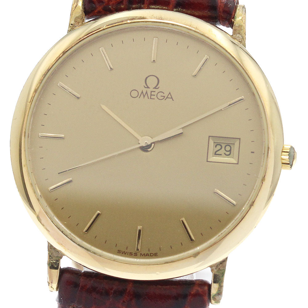 OMEGA De Ville Round date gold Dial Quartz Men's Watch_934694