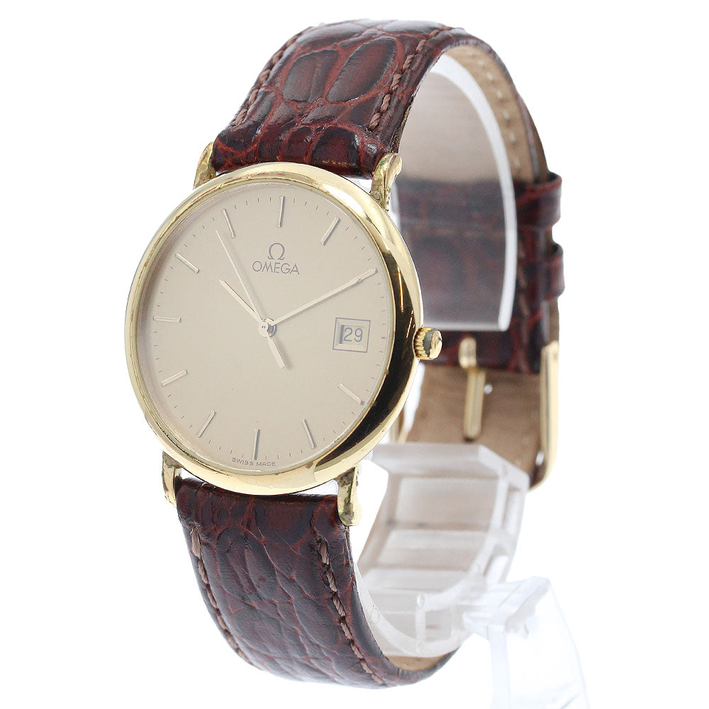 OMEGA De Ville Round date gold Dial Quartz Men's Watch_934694