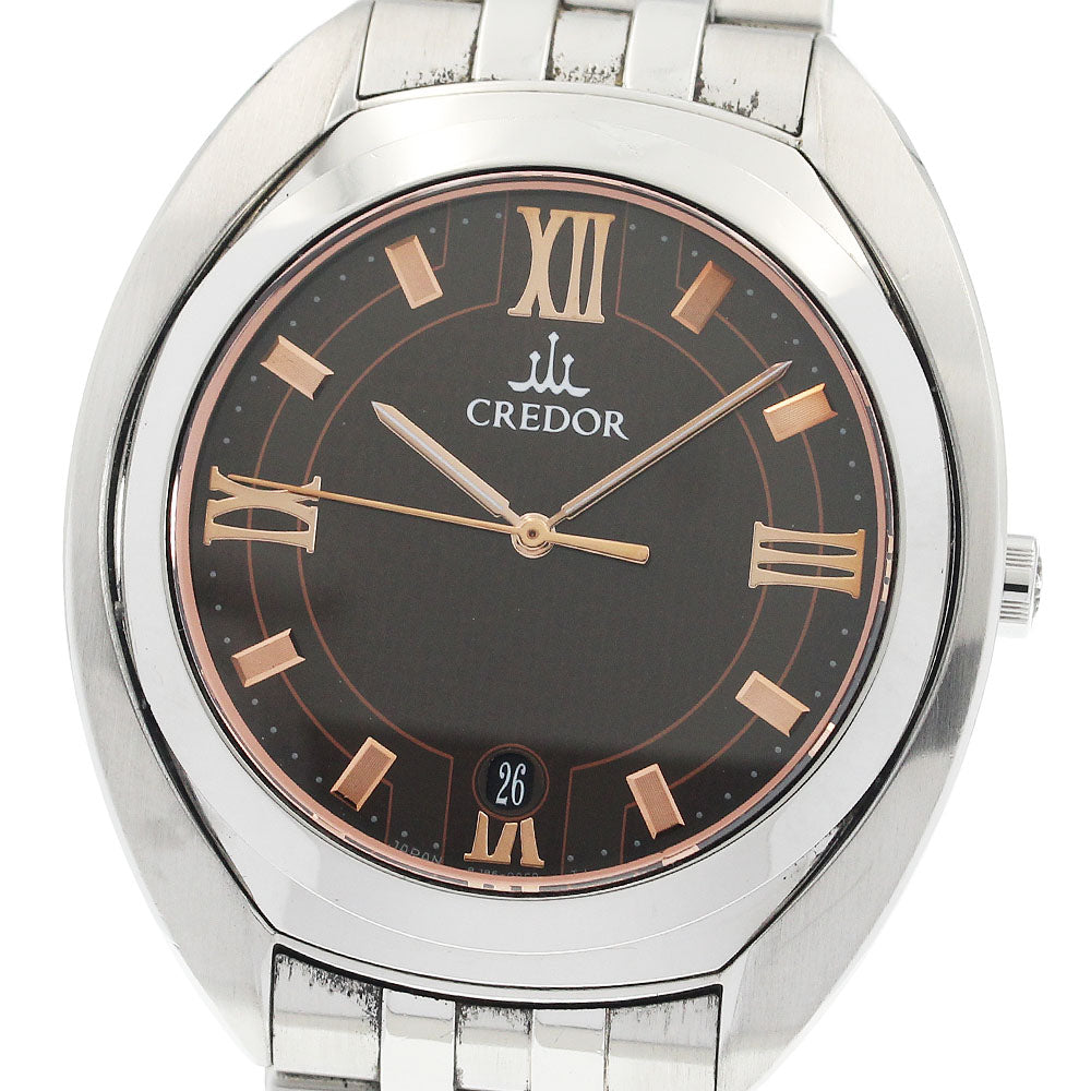 SEIKO CREDOR SIGNO GCAZ053/8J86-0AB0 Date Brown Dial Quartz Men's Watch_934704