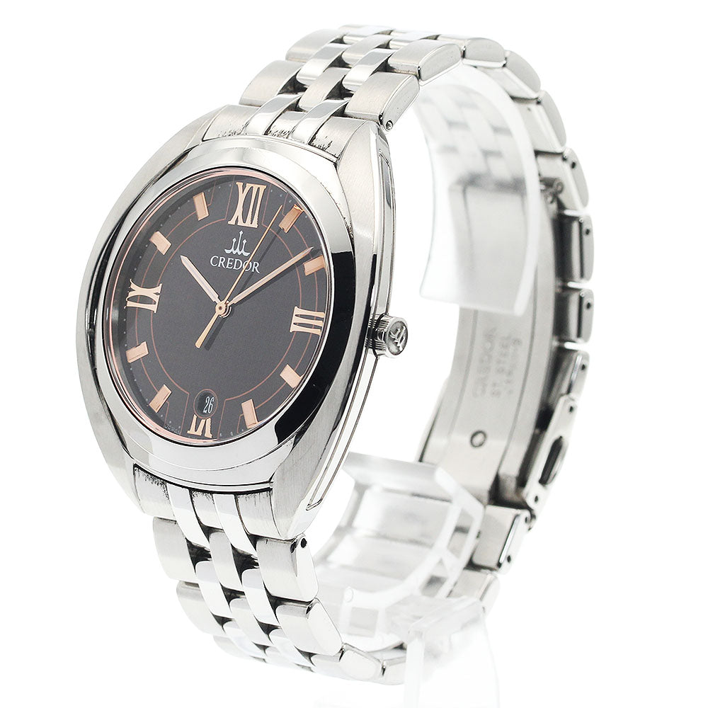 SEIKO CREDOR SIGNO GCAZ053/8J86-0AB0 Date Brown Dial Quartz Men's Watch_934704