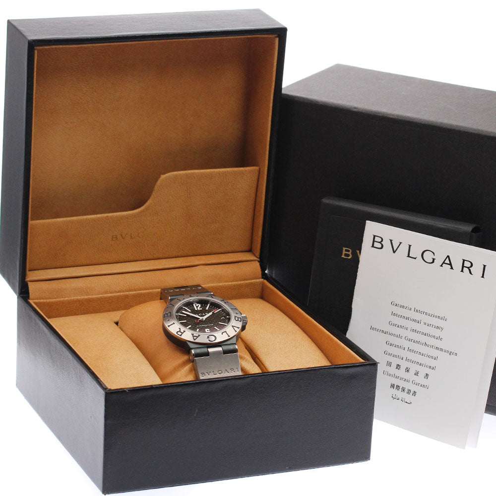 BVLGARI Diagono Titanium TI38TA Date Black carbon Dial Automatic Men's Watch_934708