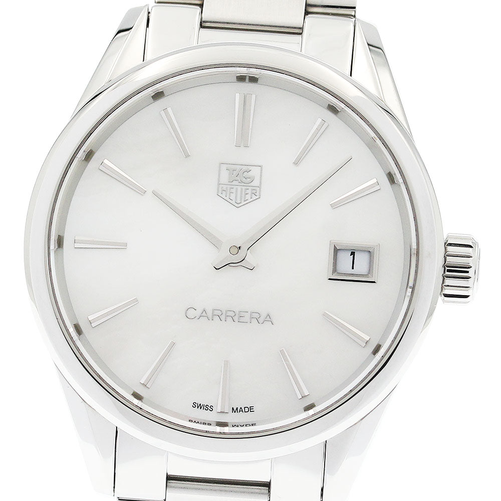 TAG HEUER Carrera WAR1311 Date White shell Dial Quartz Ladies Watch_934773